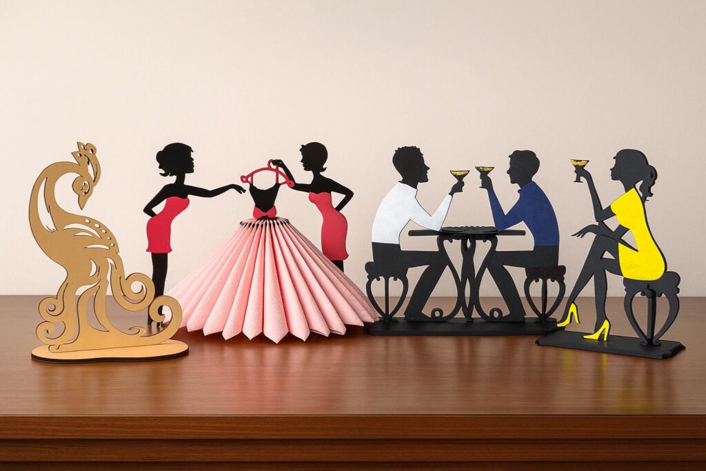 Porte-serviettes personnalisés Atelier L & R — bois, collection La Coquette.