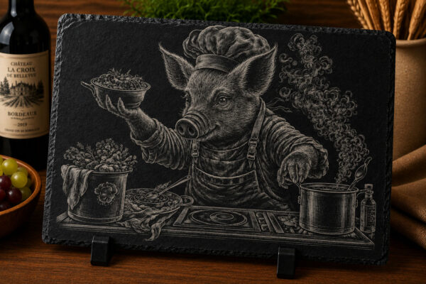 Ardoise gravée - Chef porcinet