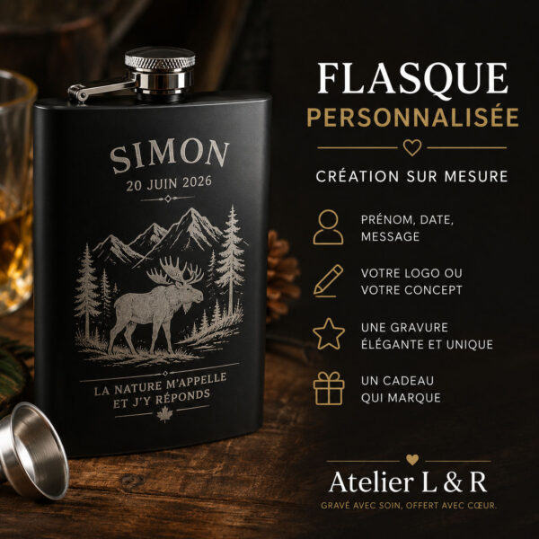Flasque personnalisée– Création sur mesure