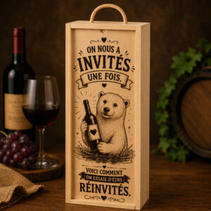 Boîte à vin en bois – On nous a invités une fois