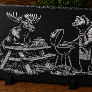 Ardoise gravée – Un petit BBQ
